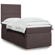 Giroletto a Molle con Materasso Marrone Scuro 90x190cm Tessuto 3291131
