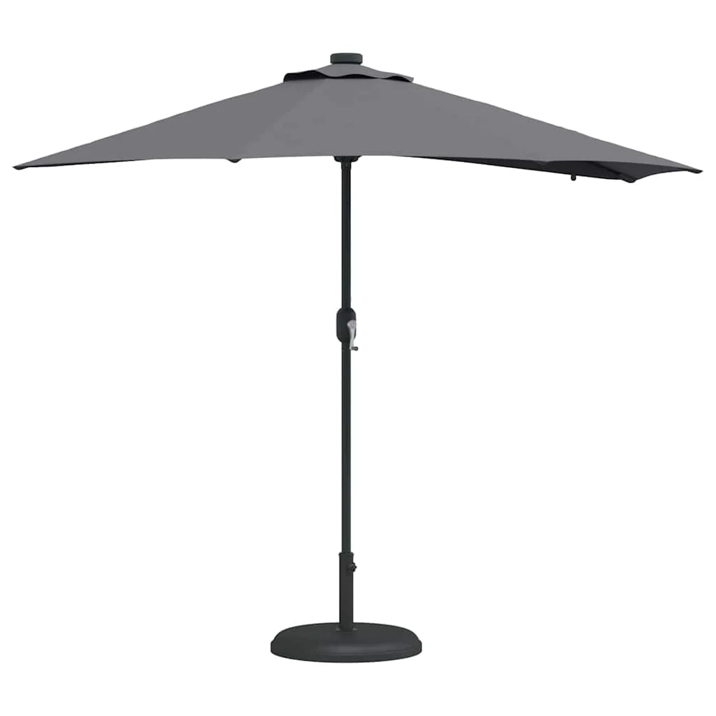 Moderno ombrellone da giardino pieghevole 294 x 150 x 223 cm facile da riporre resistente in poliestere antracite 02_0058660