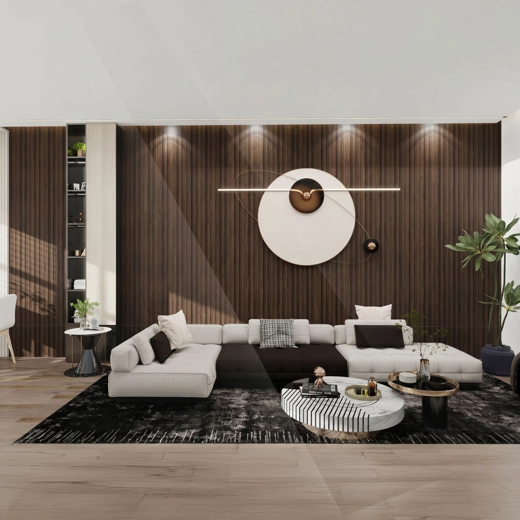 Chopin - Set 6 Pannelli Fonoassorbenti Decorativi 18x235x2,1 cm per Interno ed Esterno in WPC Walnut