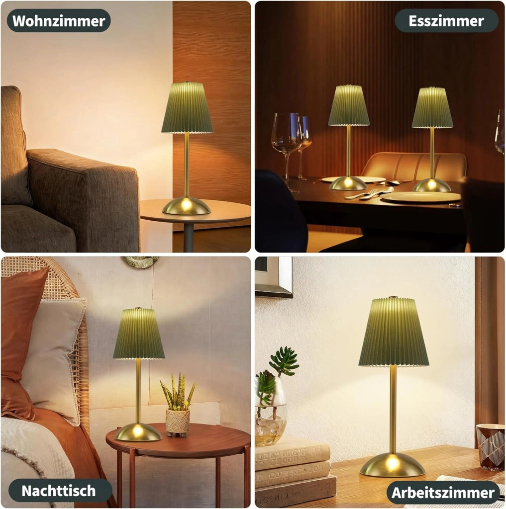 ZMH Lampada da tavolo LED set 2 pezzi wireless touch dimmerabile 3 temperature colore per camera letto soggiorno