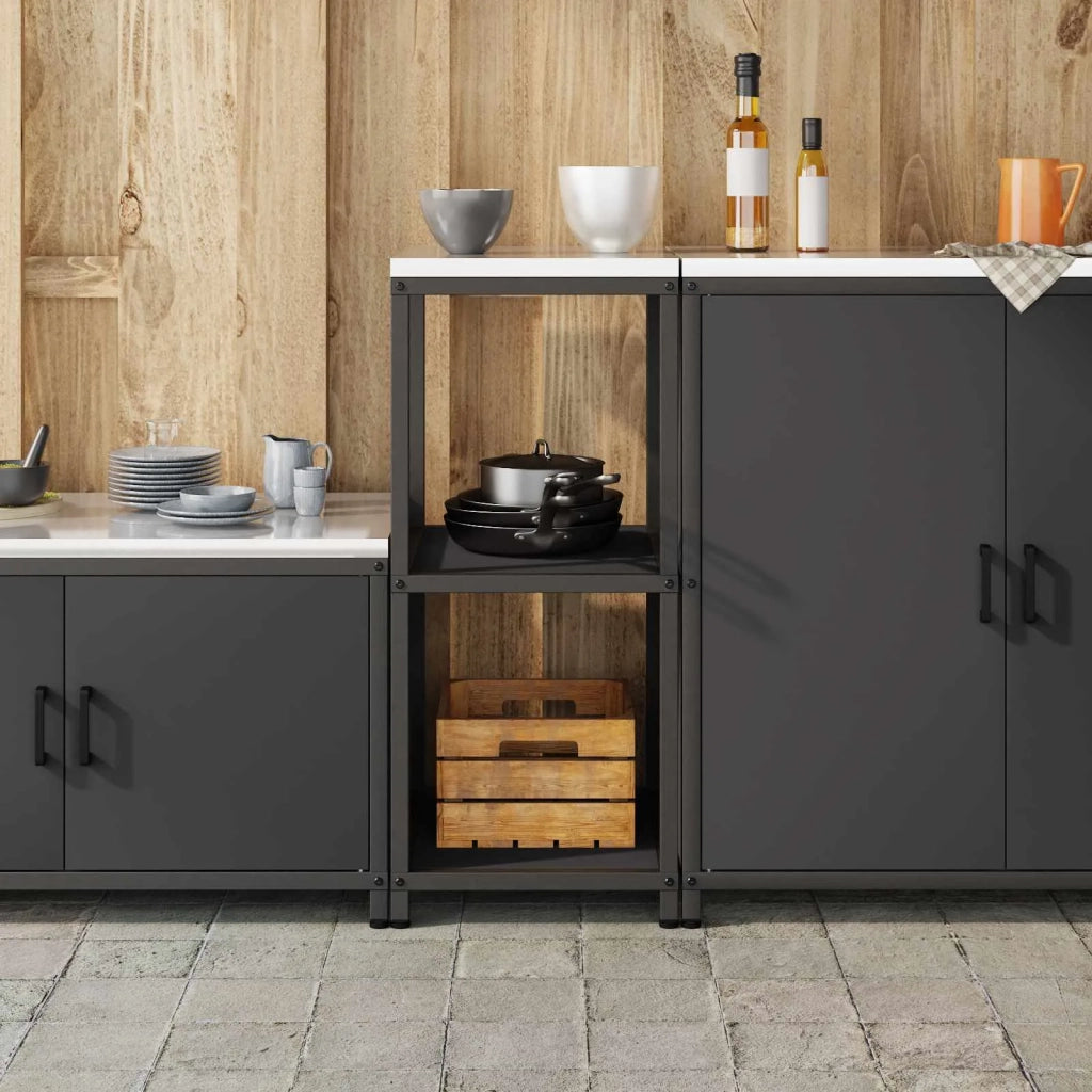 Stoccaggio in cucina Nero 40 x 50 x 92 cm Acciaio 874968