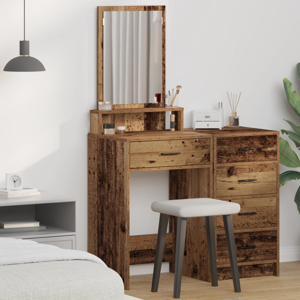 Toeletta  con cassetti in legno antico 50x41x140 cm