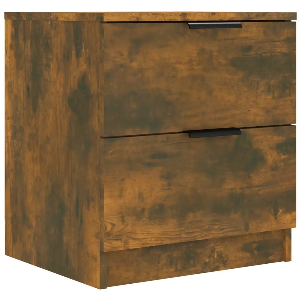 Comodini 2 pz Rovere Fumo in Legno Multistrato 817034