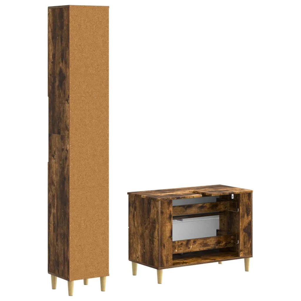 Set di Armadi da Bagno da 2 Pezzi ARNHEM Rovere Fumo 3417527