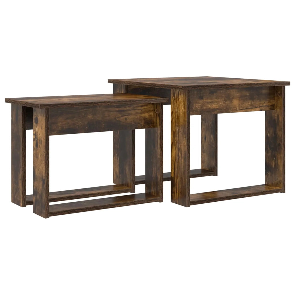 Set di Tavolini da Caffè 2 pcs Rovere fumé Legno multistrato 8000128