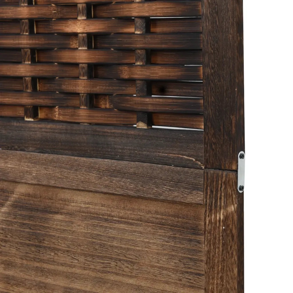 Divisorio Ambienti | Divider per stanze | Paravento 4 Pannelli Marrone Scuro Massello Paulownia