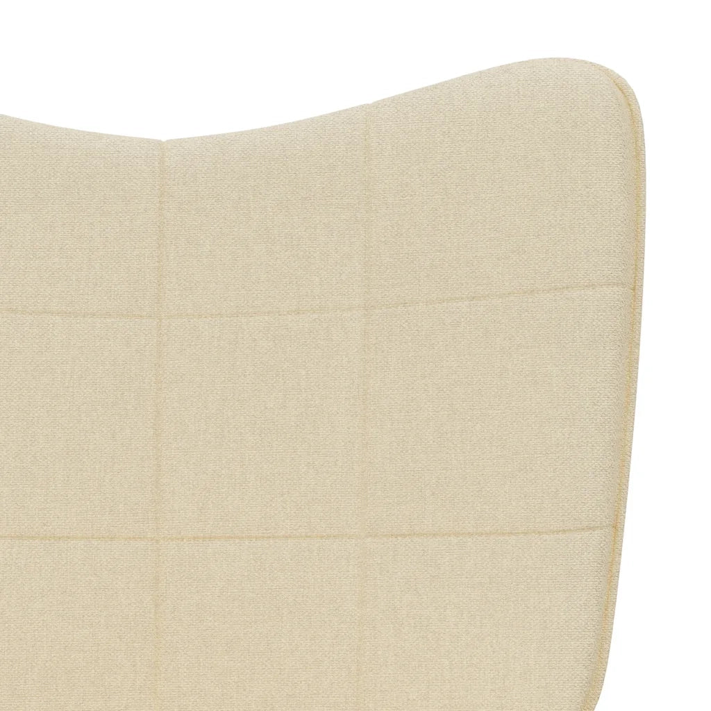 Poltrona | Sedia Relax con Sgabello Crema in Tessuto