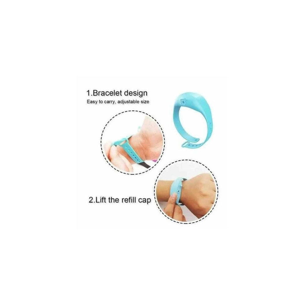 Trade Shop - Bracciale Porta Gel Disinfettante Igienizzante Mani Unisex Ricaricabile Silicone -