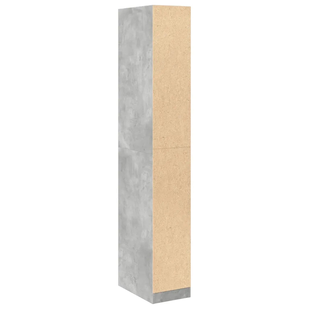 vidaXL Armadio Grigio Cemento 30x50x200 cm in Legno tecnico