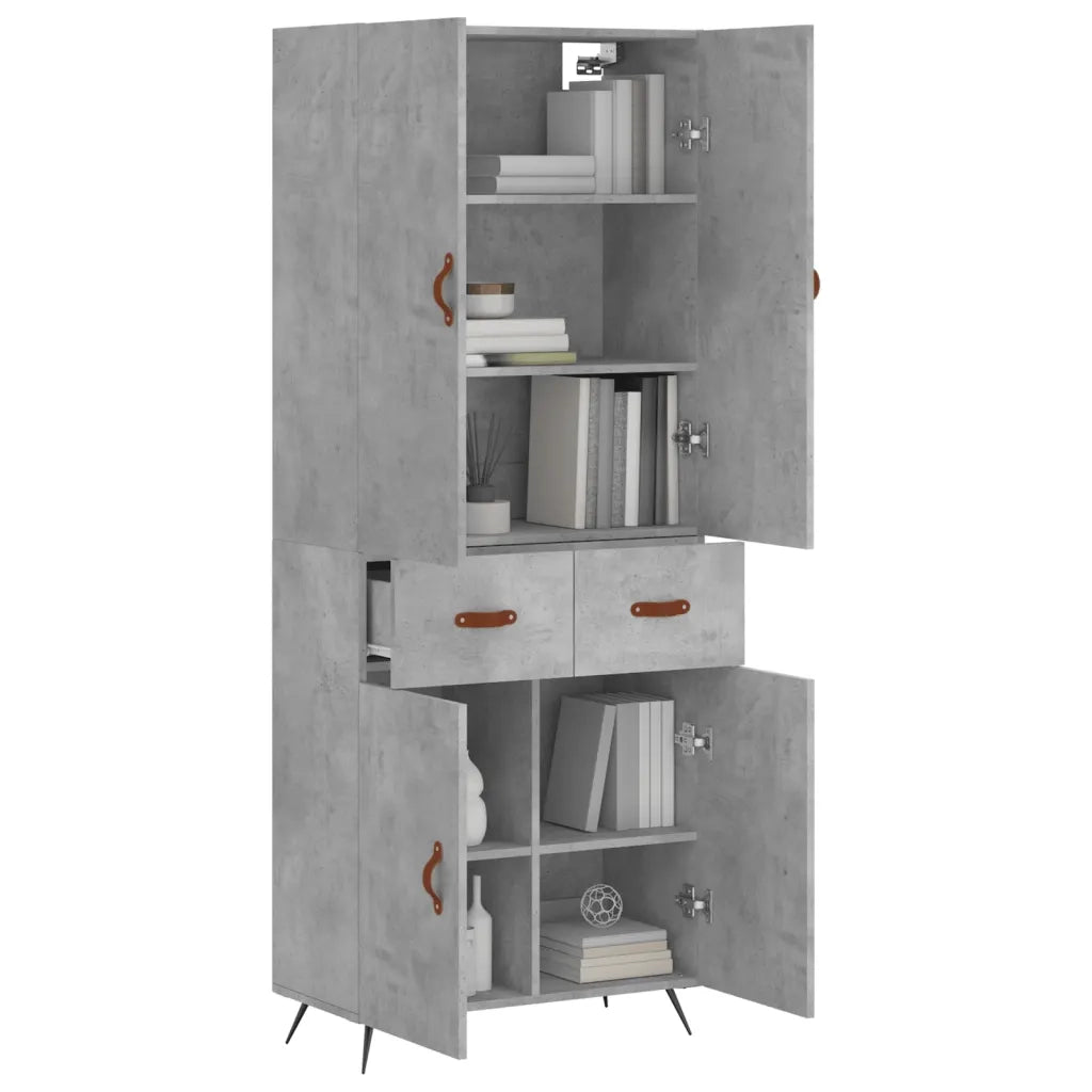 Credenza Grigio Cemento 69,5x34x180 cm in Legno Multistrato 3198125
