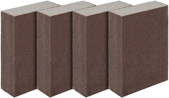 Pannelli abrasivi 4 pezzi - Superfino - Blocco abrasivo - Blocco abrasivo piccolo - Corundum marrone - Spongia di alta qualità