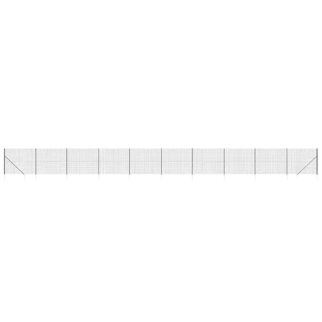 Recinzione Metallica con Picchetti Ancoraggio Antracite 1,4x25m