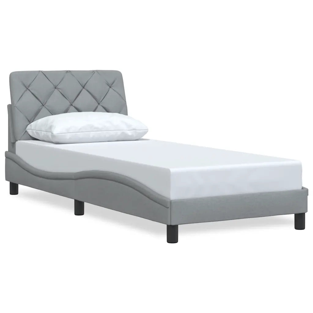 Giroletto senza Materasso Grigio Chiaro 90x200 cm Tessuto