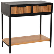 Mobile ingresso con 2 cassetti, legno e metallo, 80x42x79h cm