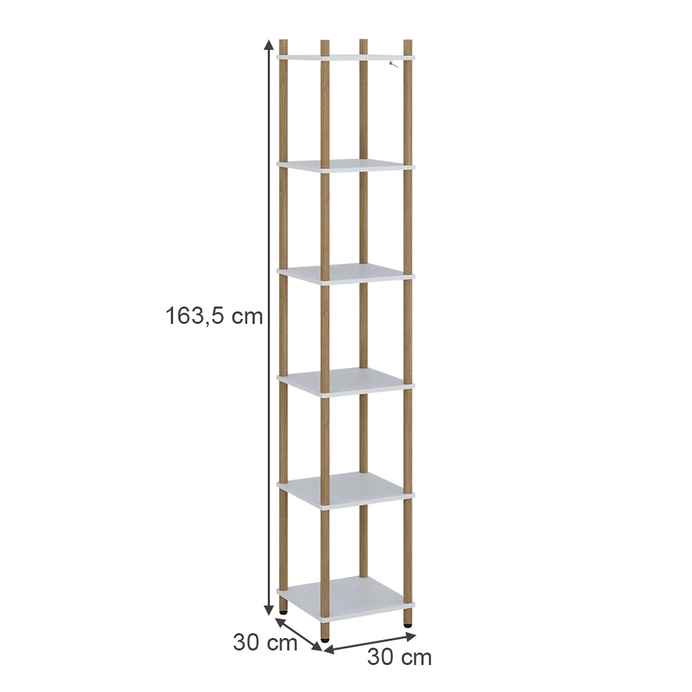 Vicco Libreria Bianco/pino 30 x 163.5 cm 6 ripiani
