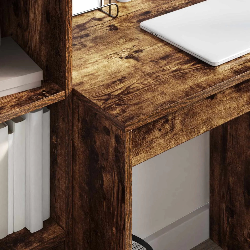Scrivania con cassetto con lo scaffale 2 pcs Rovere fumé 3337349