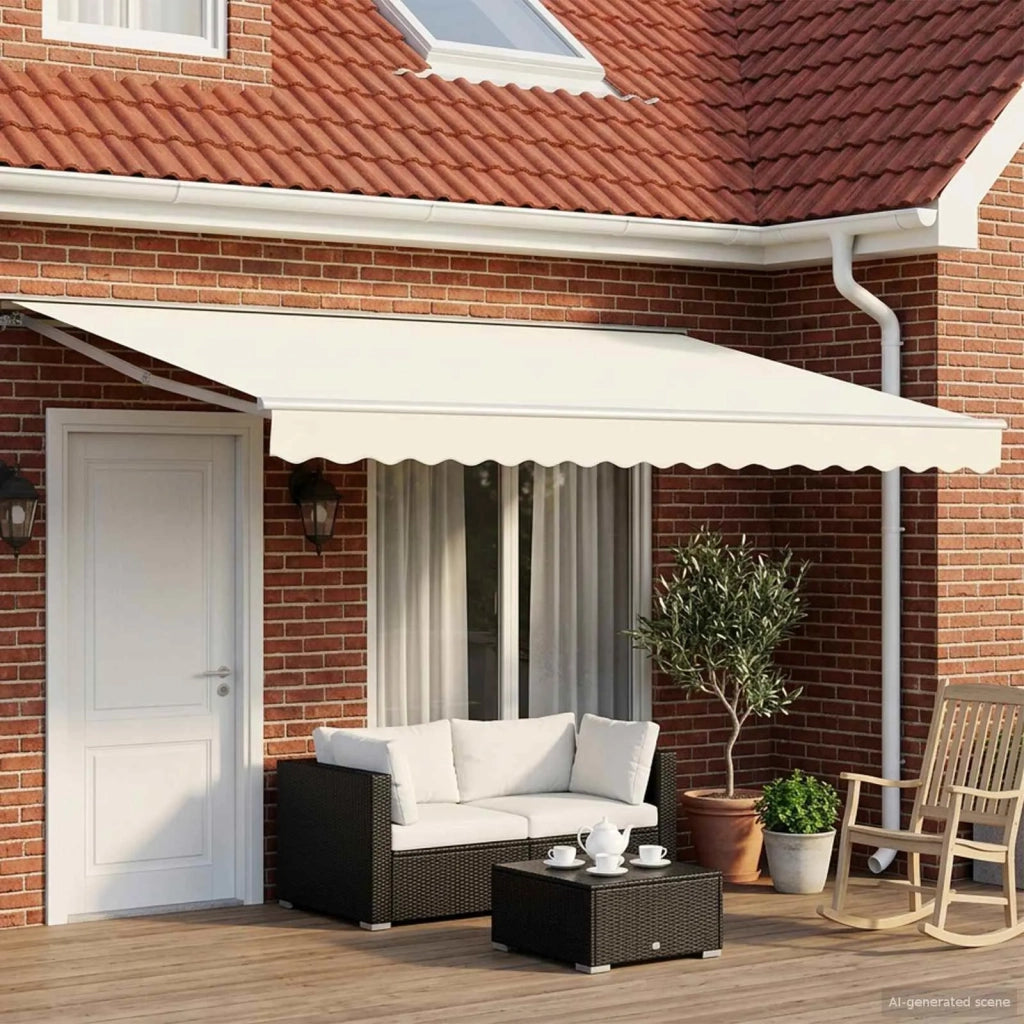 Tettuccio Elettrico Retrattile Crema e Bianco 5 × 3,5 m 3421903