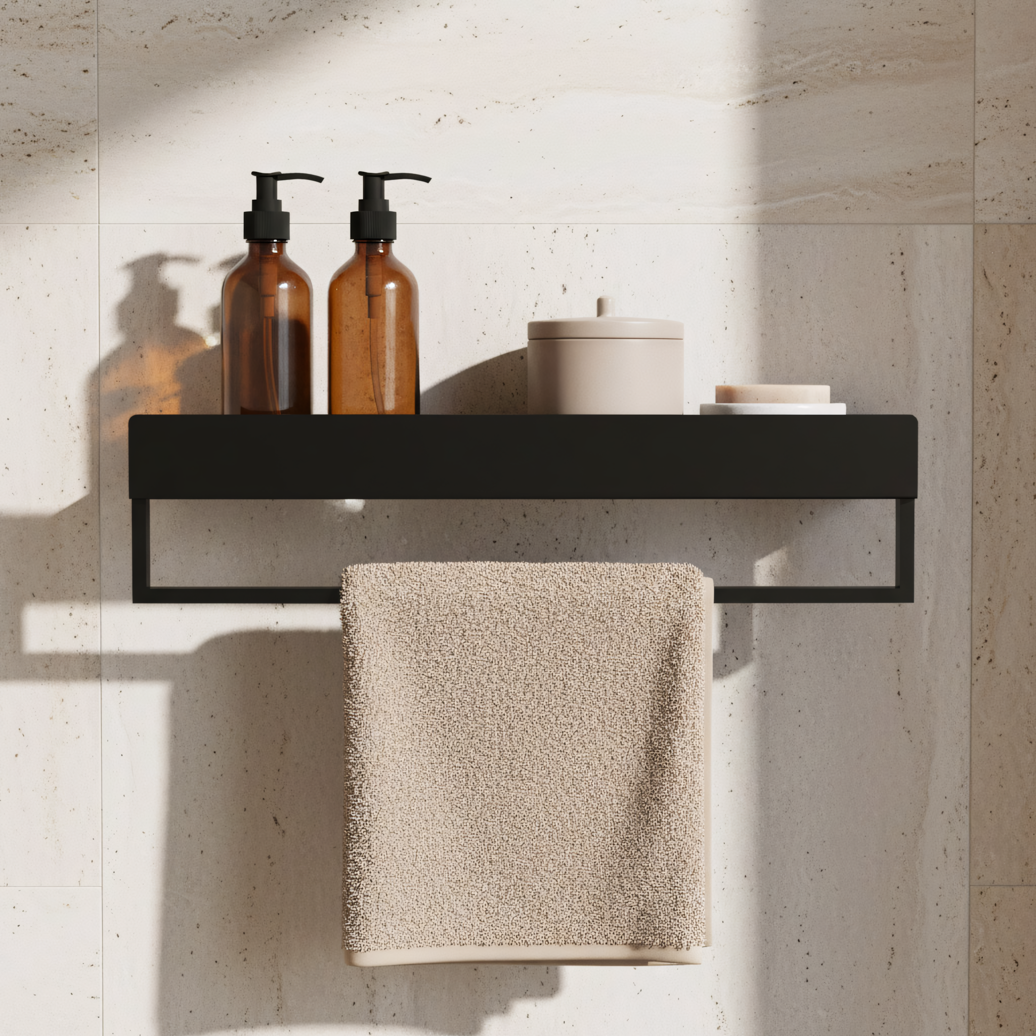 Mensola Da Bagno Sf01 60cm Black Matt