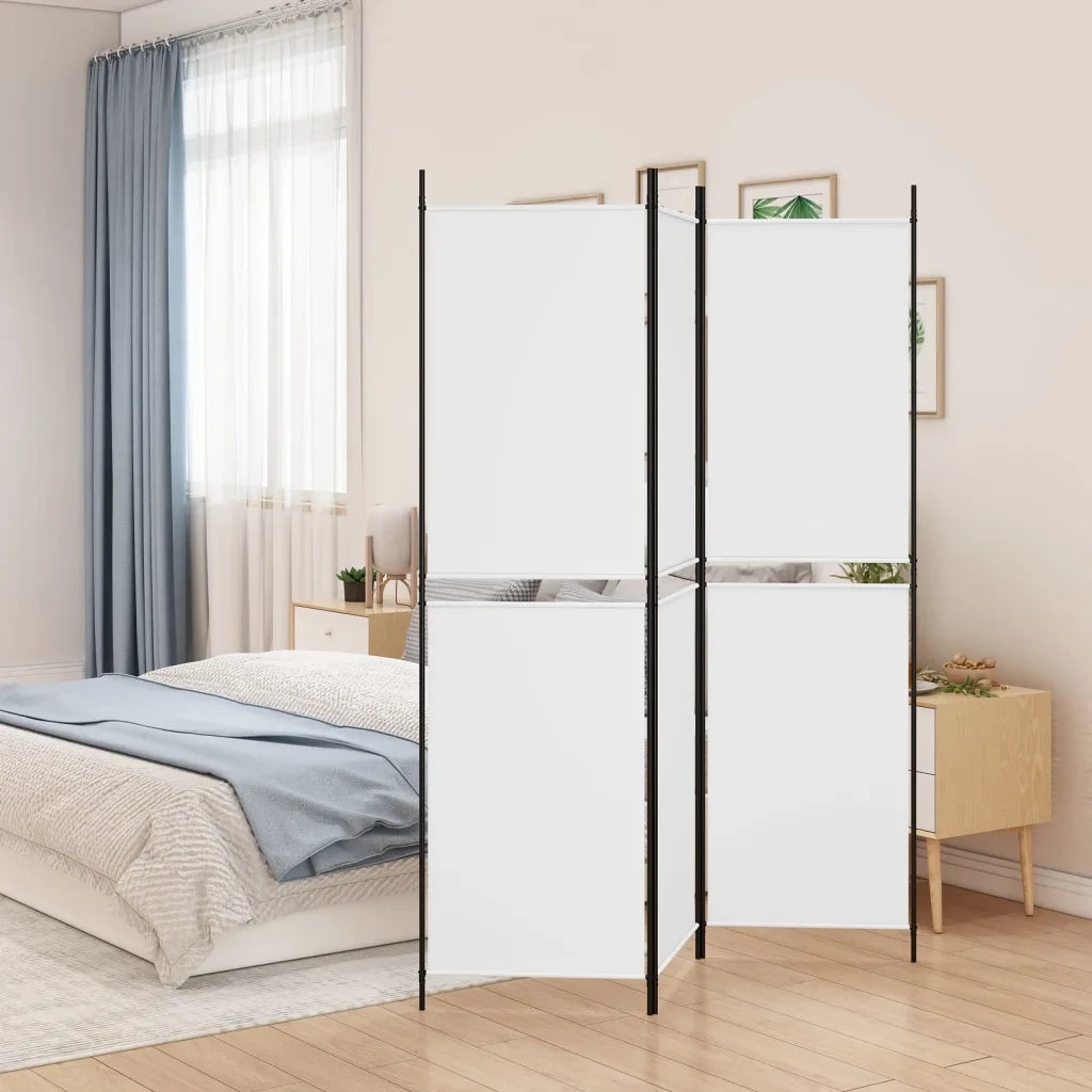 Divisorio Ambienti | Divider per stanze | Paravento a 3 Pannelli bianco 150x200 cm in Tessuto