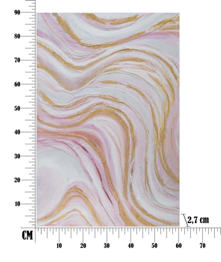 Dipinto su Tela Punkly 60x2,7x90 cm in Legno di Pino e Canvas Multicolor