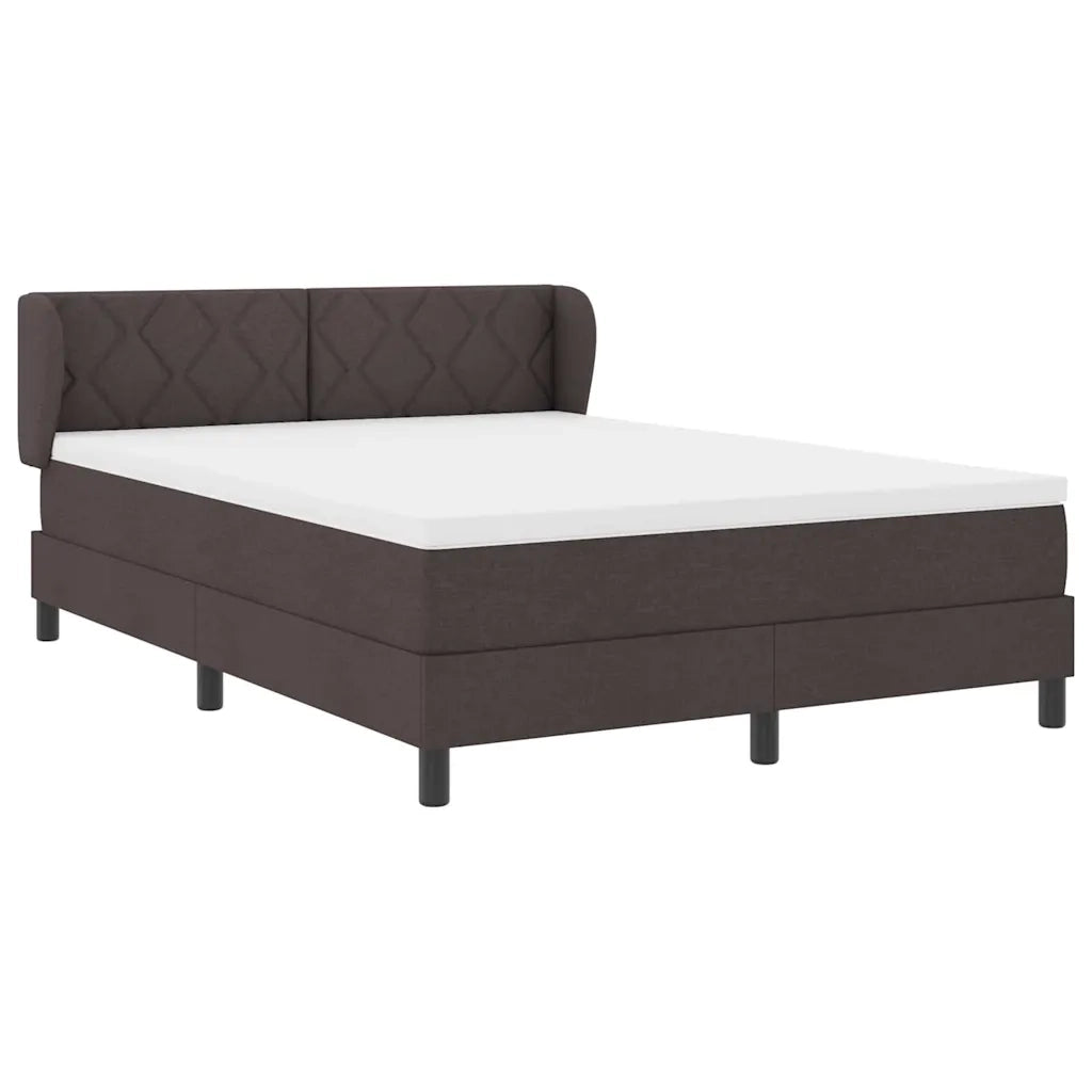 Letto a molle con materasso Marrone Scuro 140 x 190 cm Tessuto 3340083
