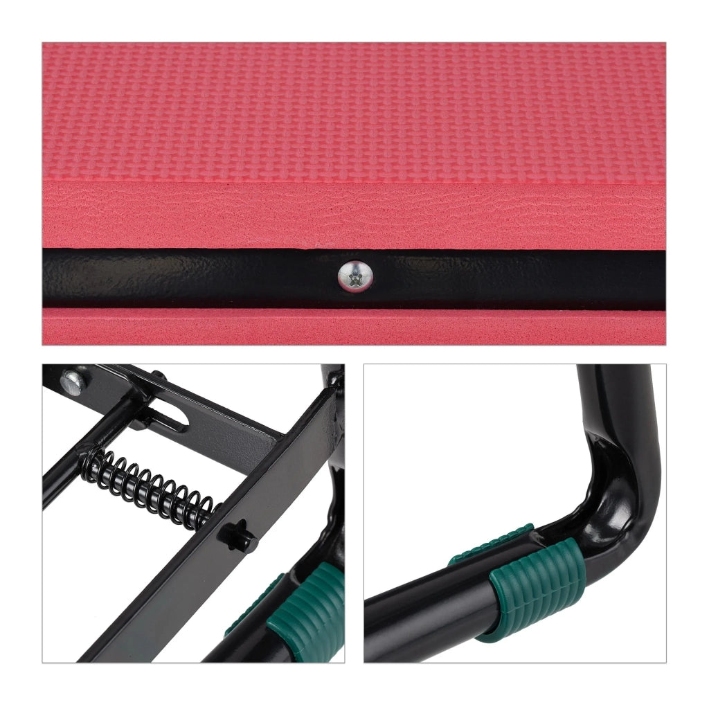 Sgabello da giardino pieghevole 60 x 30 x 25 cm comfort ergonomico pratico 2 in 1 in plastica rossa 13_0012573