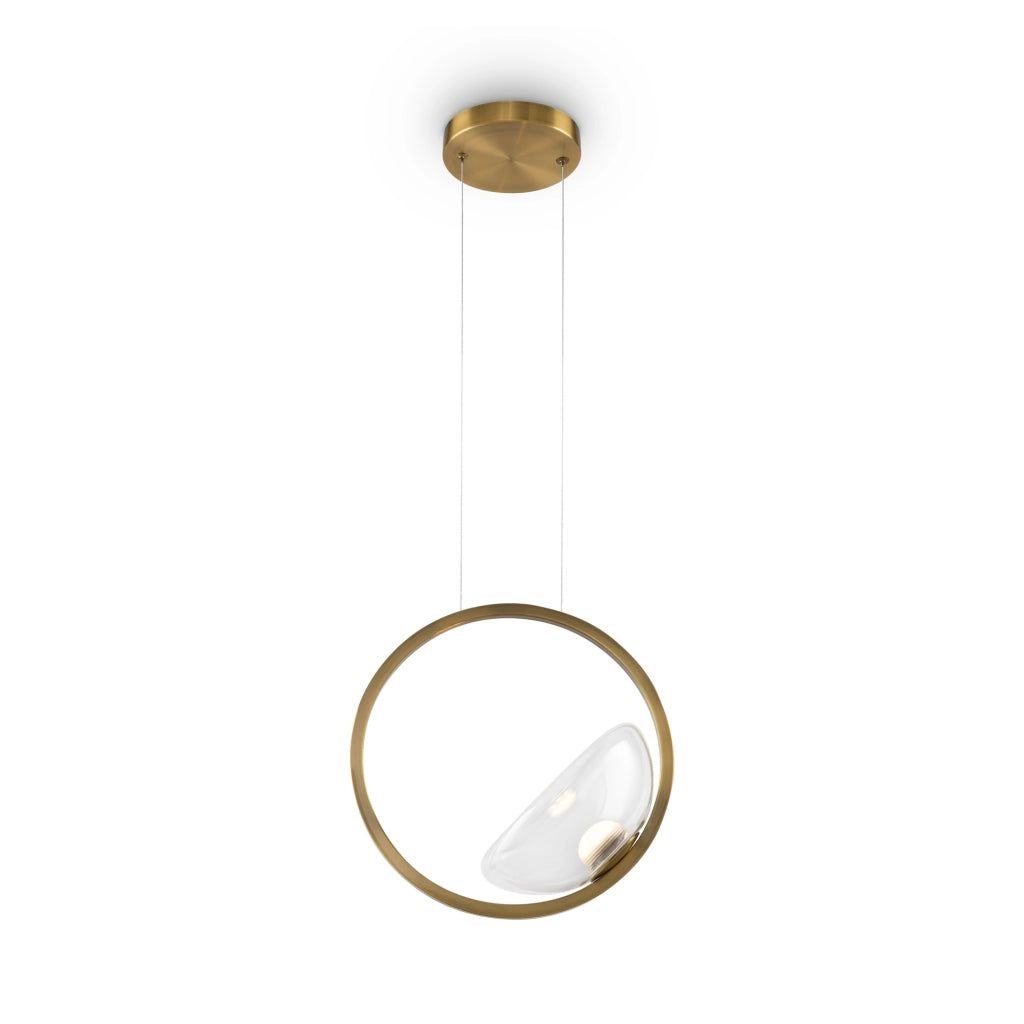 Maytoni Lampadario moderno Lunare 1 luce LED integrato ottone metallo vetro