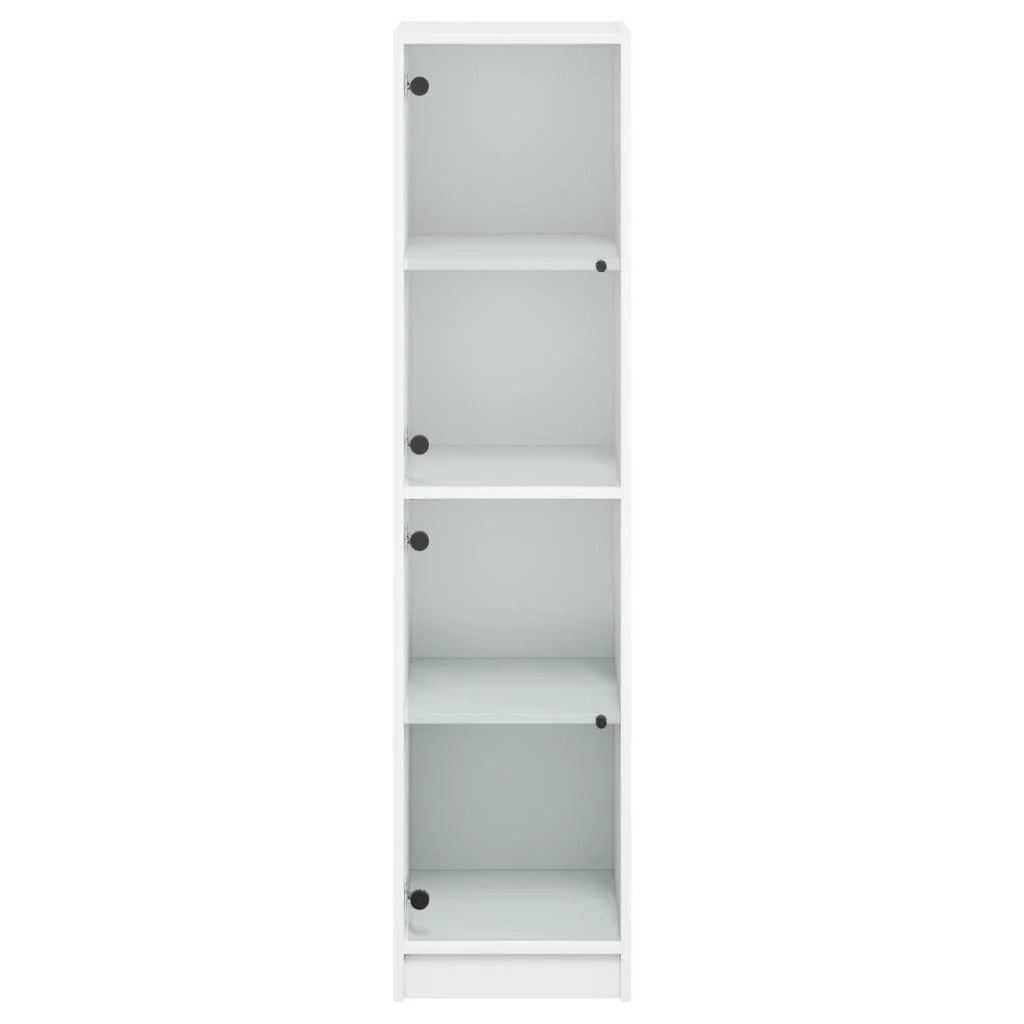 Buffet credenza cassettiera mobiletto mobile contenitore organizer per cucina soggiorno salotto con ante in vetro 35 x 37 x 142 cm bianco 02_0030109