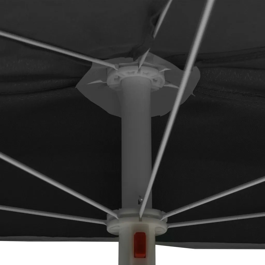 Ombrello | Parasolne Semicircolare con Palo 180x90 cm Antracite