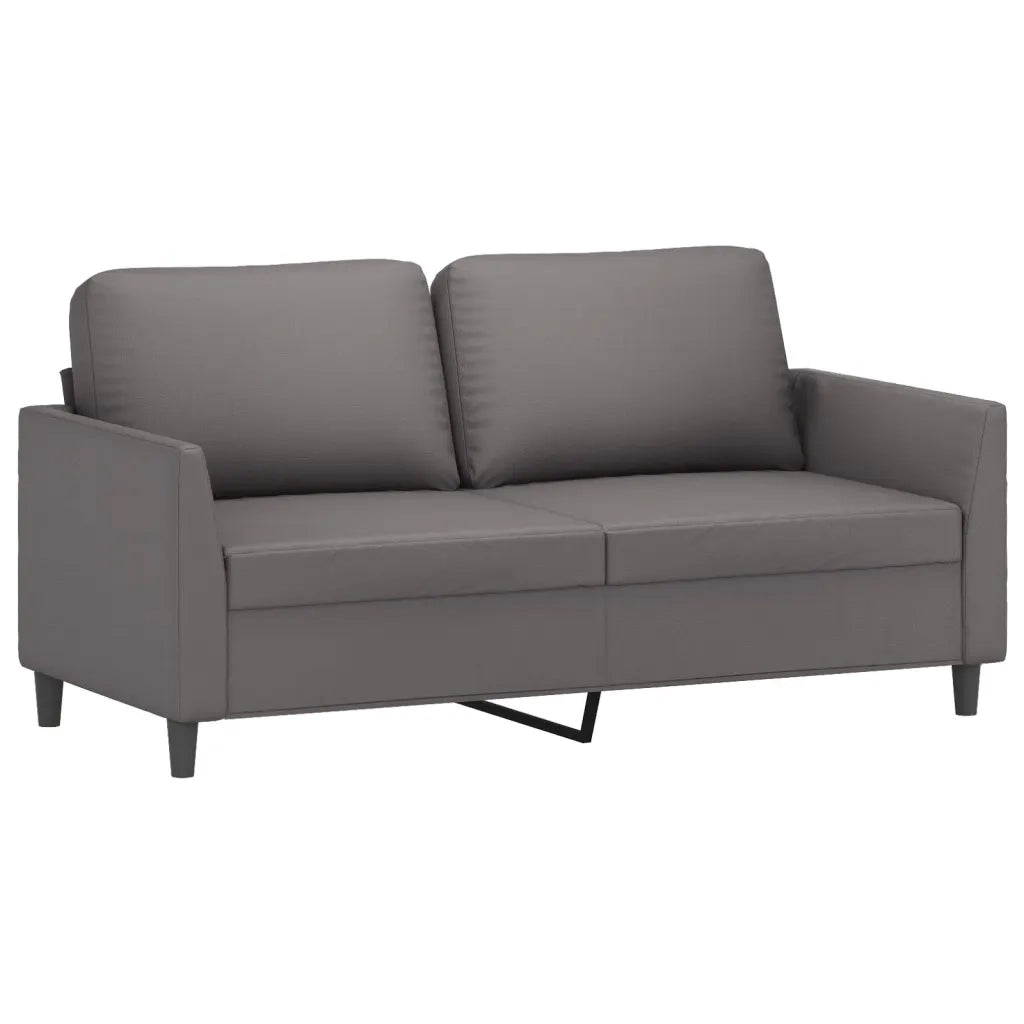Set di Divani 2 pz con Cuscini Grigio in Similpelle 3201752