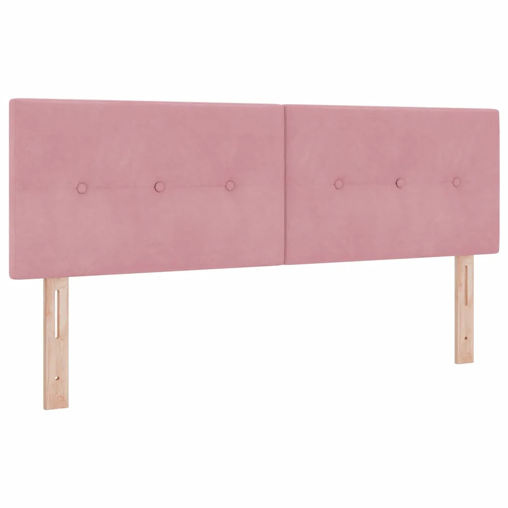 Letto a Sorgente LED con materasso Rosa 160 x 200 cm Velluto 3342667