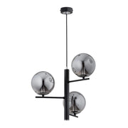 Lampada a sospensione Lamur nera vetro fumé 3xE14 Ø38cm