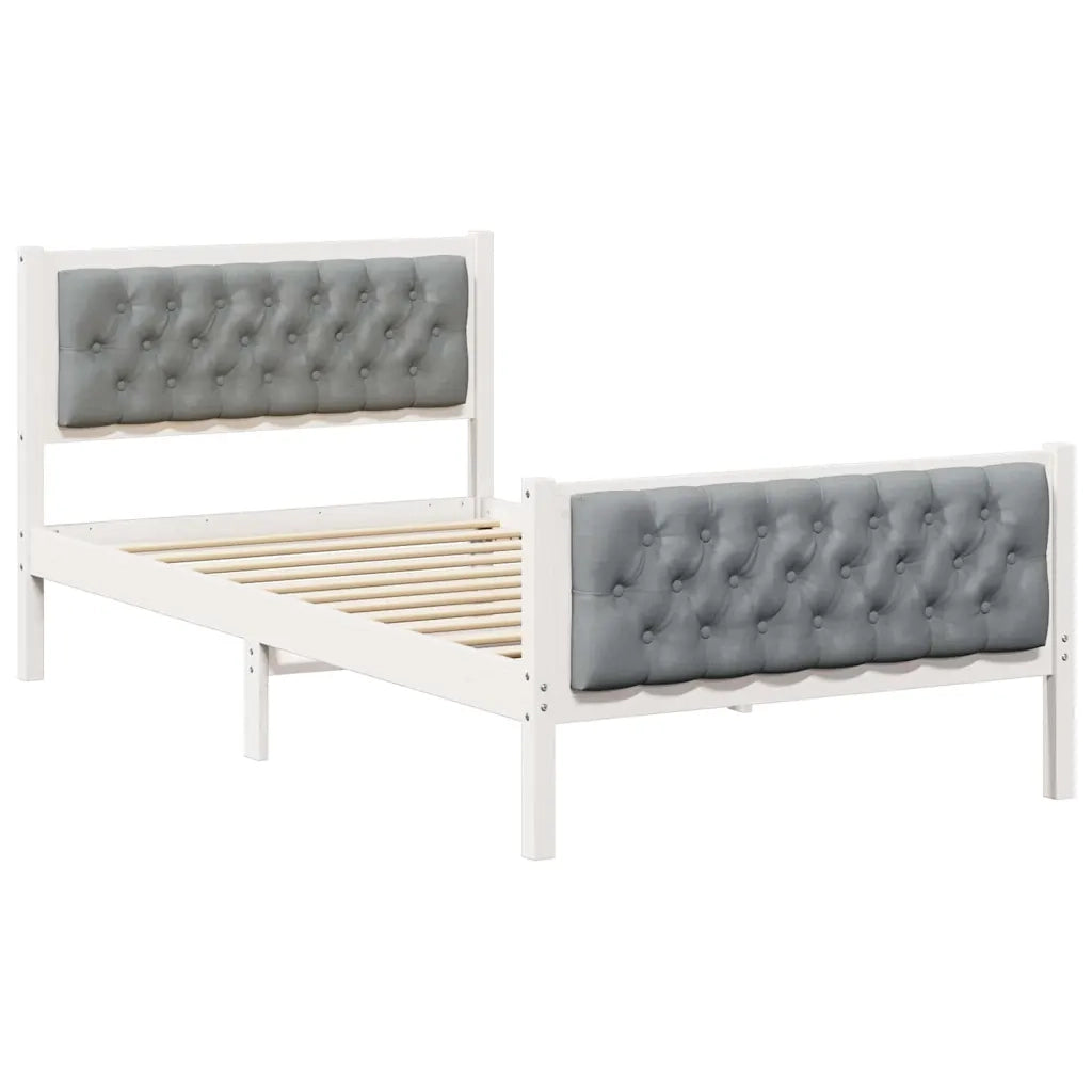 Struttura del letto Grigio chiaro 100 x 200 cm Pino massello 878423