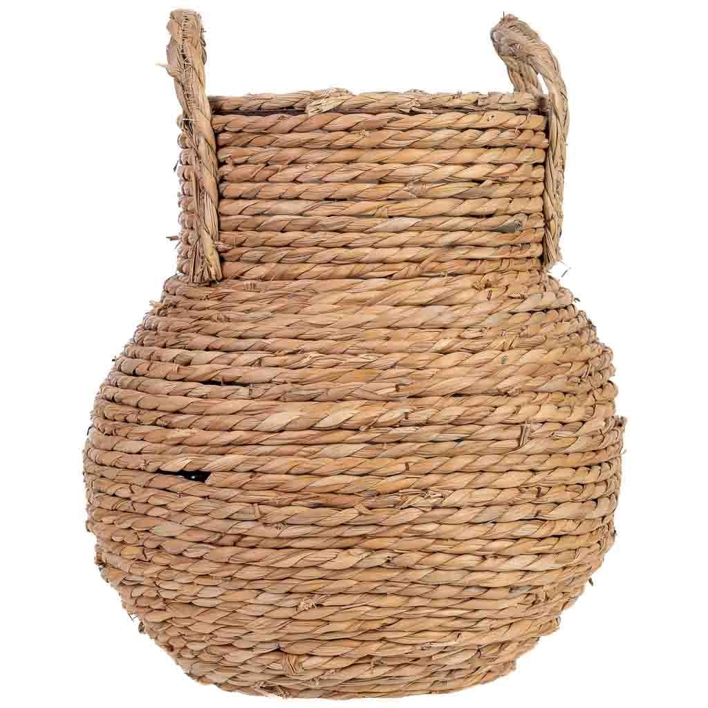 Vaso decorativo in corda con manici cm 20x20x33h