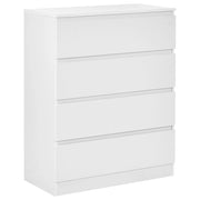 Cassettiera in truciolato bianco 4 cassetti 100 x 80 cm Soggiorno Camera da letto Corridoio Design scandinavo