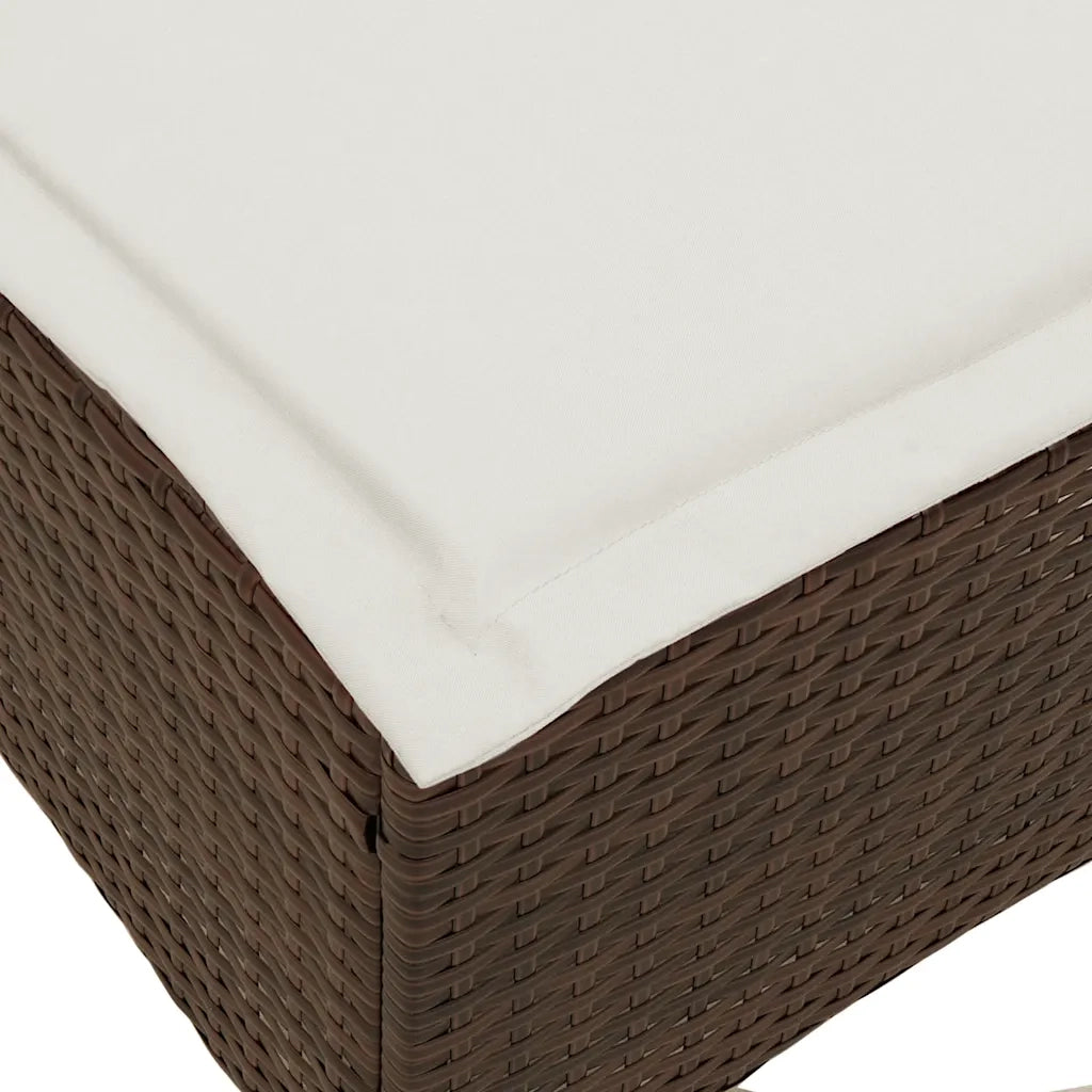 Set Divani da Giardino 3 pz con Cuscini a L Marrone Polyrattan