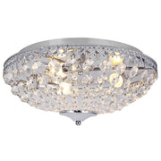 Plafoniera Rotonda Lydia con Cristalli Artificiali Pendenti Ø40 cm Cromo [lux.pro]