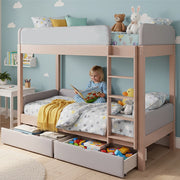 Letto a Castello con Cassetti e Doghe ¨C MINIMAL ¨C Grigio/Naturale, 90x200