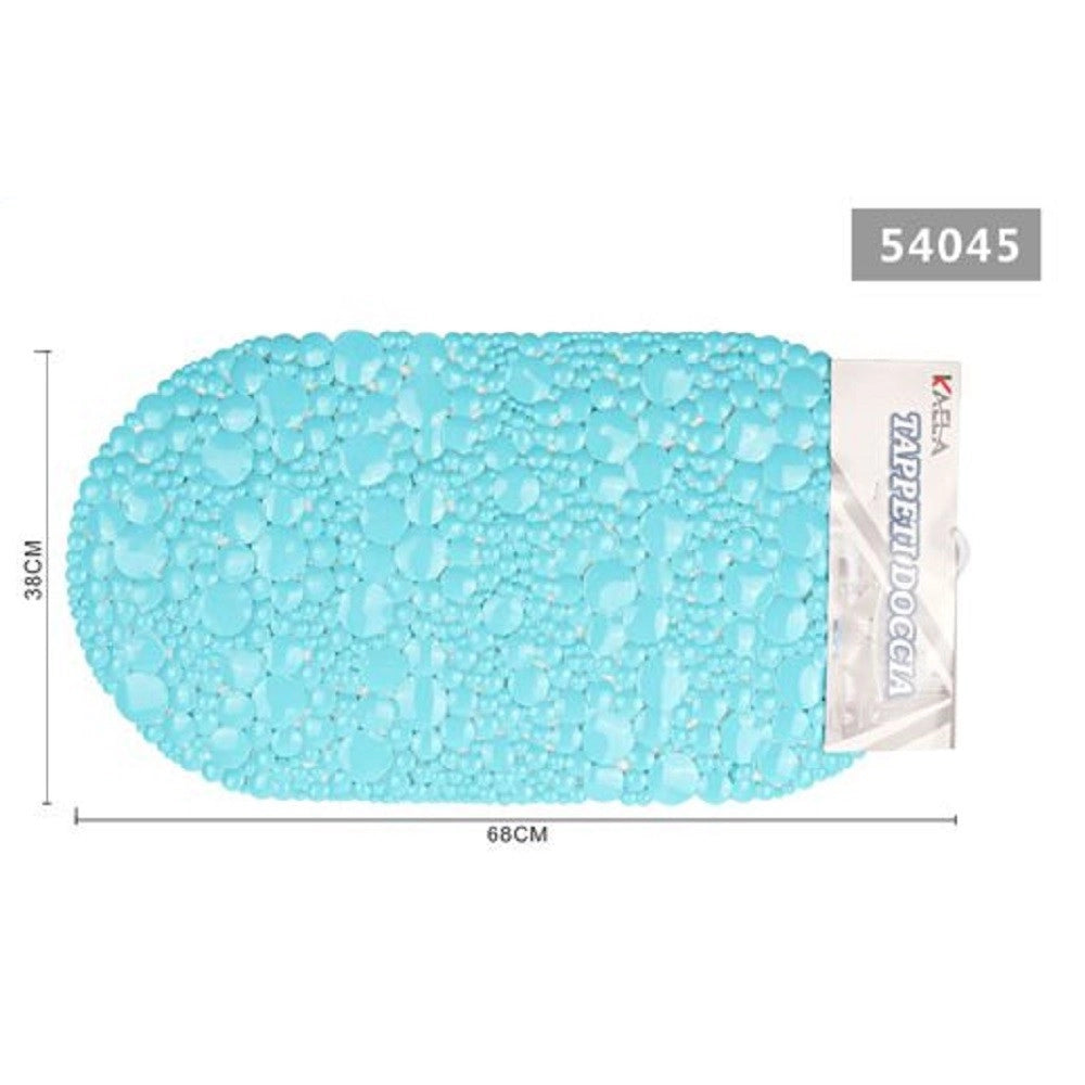 Trade Shop - Tappeto Tappetino Doccia Vasca Antiscivolo Bagno Arredo Azzurro 38 X 68 Cm 54045 -