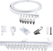 Girataia per tende con 16 viti - Flessibile per montaggio al soffitto - 2 metri - Bianco