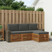 Set di divani da esterno 4 pz Naturale e Antracite 3384218