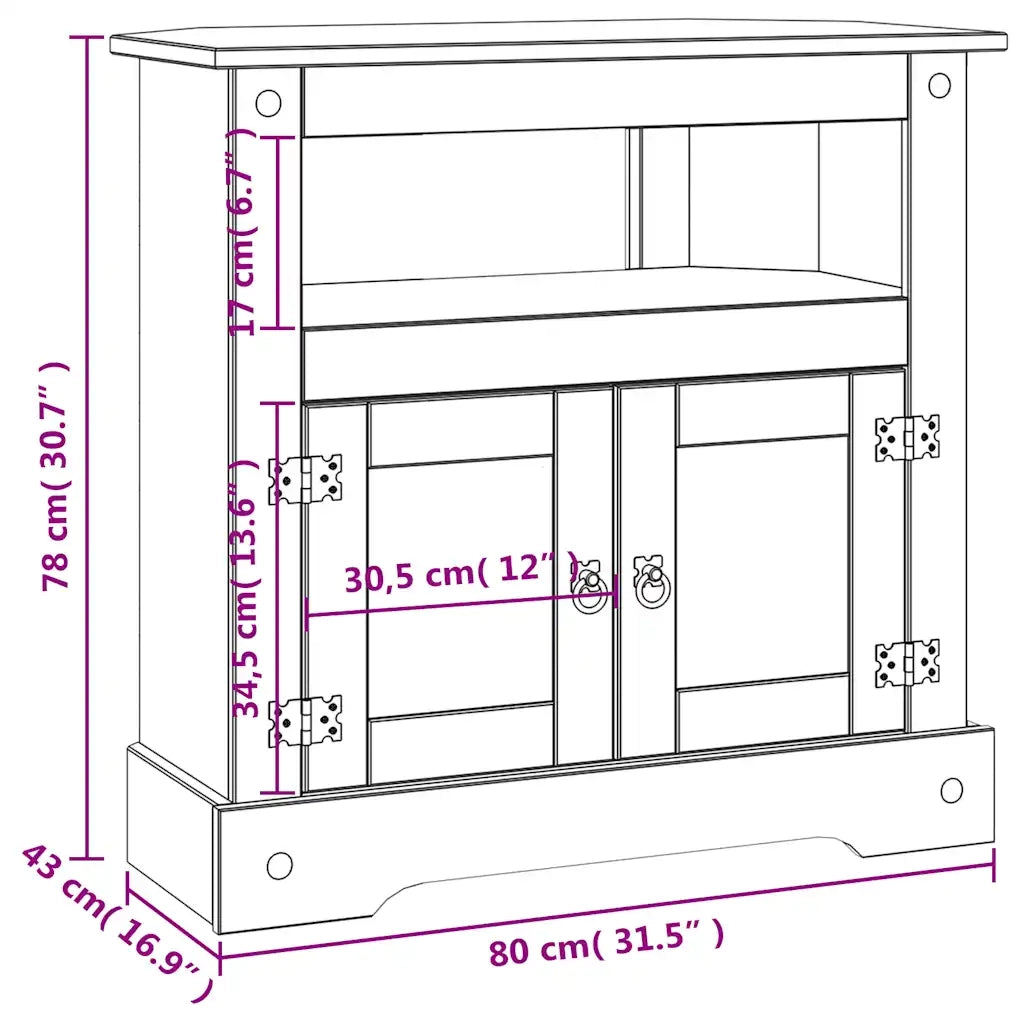 Tavolo Consolle | Tavolo d'Ingresso in Pino Messicano Corona Range 80x43x78 cm