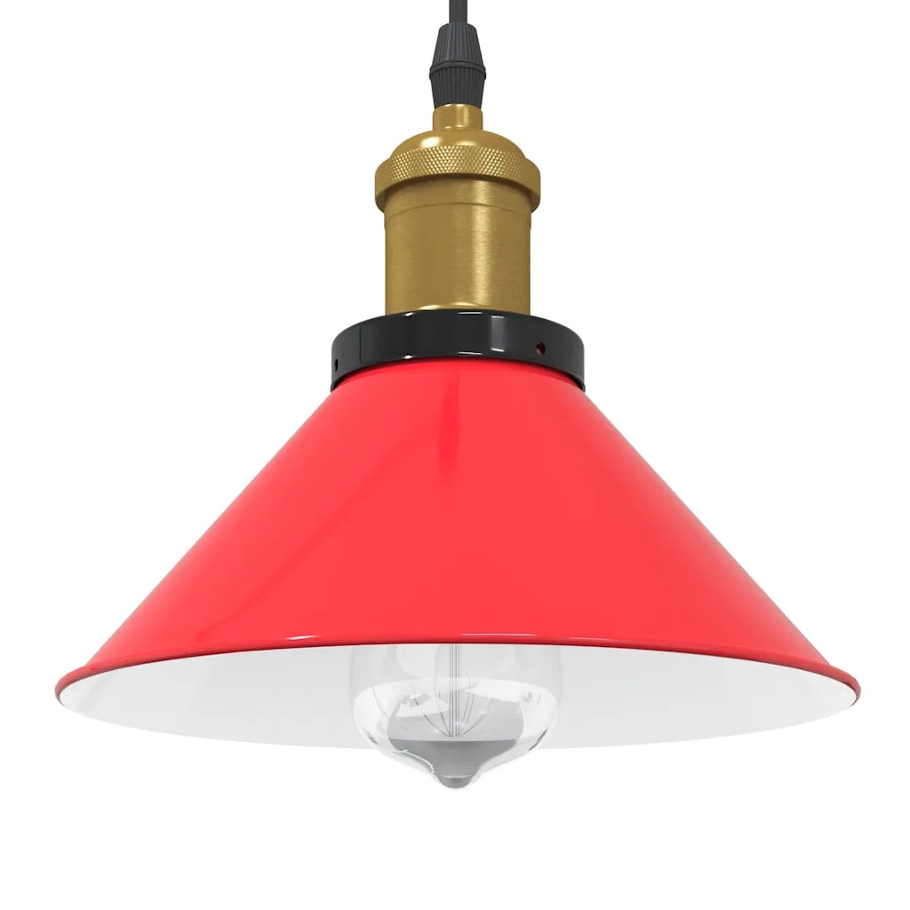 Lampada Sospensione Regolabile E27 Rosso Lucido ?22 cm Metallo CFW2533775