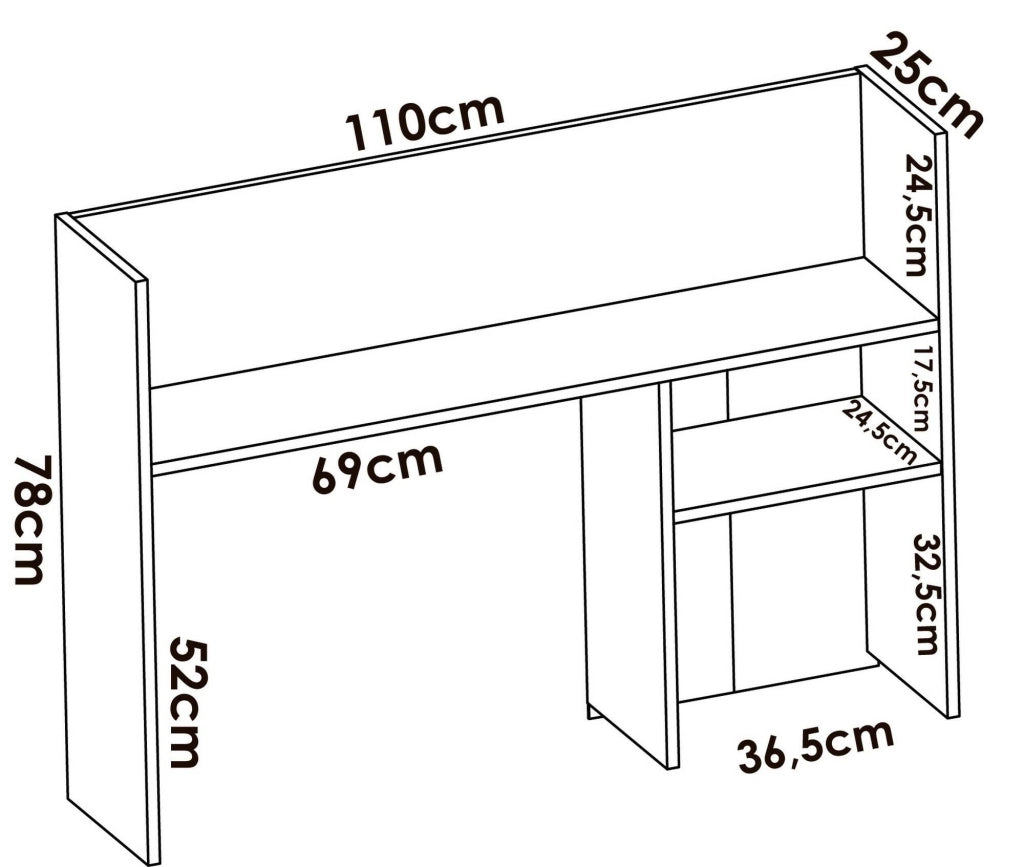 Scrivania Zefiro, Scrittoio multiuso, Tavolo per ufficio porta PC, Piano di lavoro, 110x50 h152 cm, Bianco