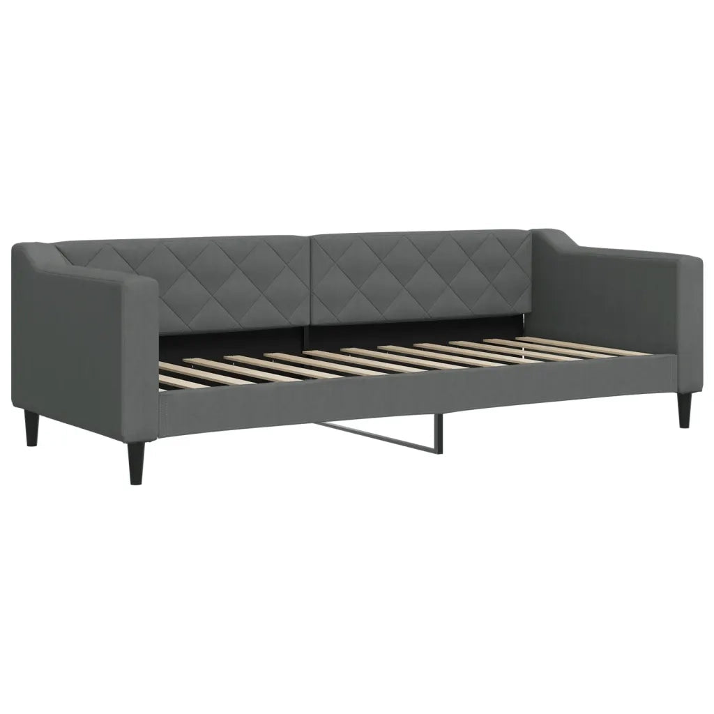 Divano Letto Estraibile Cassetti Grigio Scuro 80x200cm Tessuto