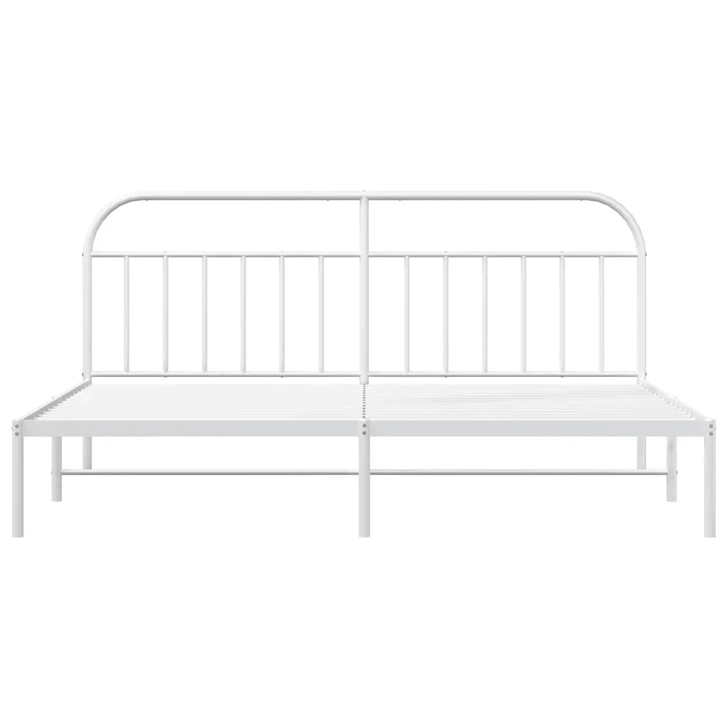 Giroletto con Testiera-Struttura Letto con testiera Metallo Bianco 193x203 cm 148532
