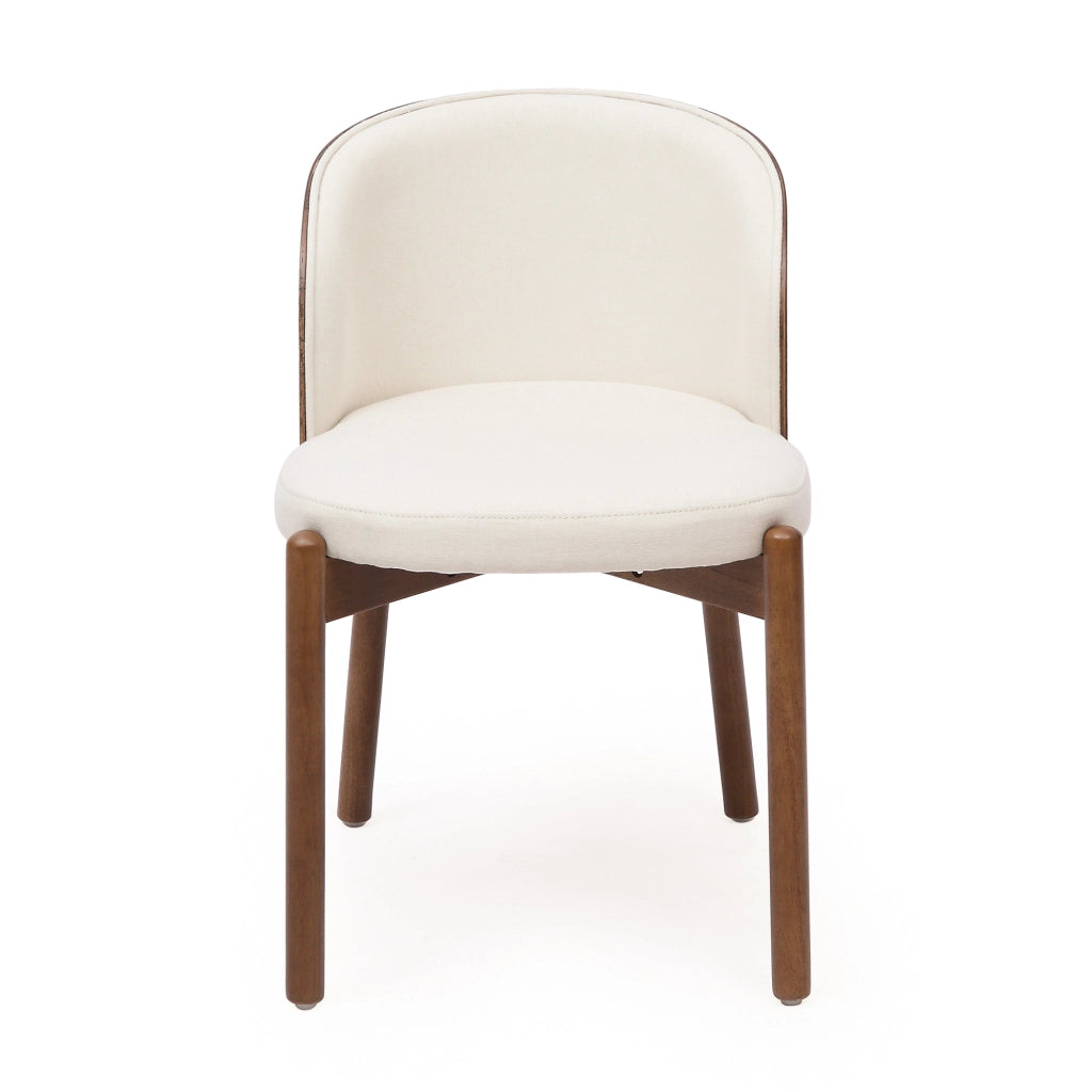 SEDIA da pranzo con schienale avvolgente, set 4 pezzi, legno massello, colore noce