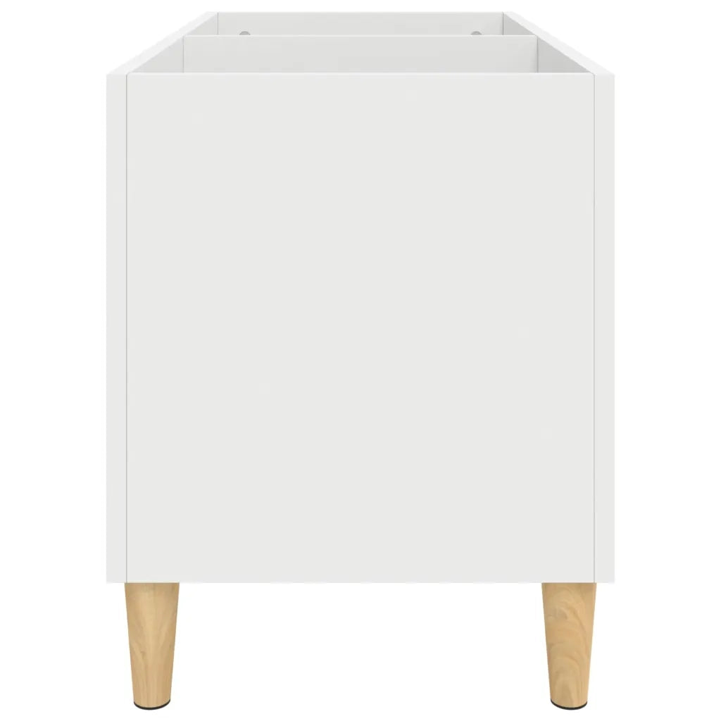 Mobile porta dischi pratico e classico 74,5 x 38 x 48 cm design moderno vano contenitore in legno bianco 02_0049202