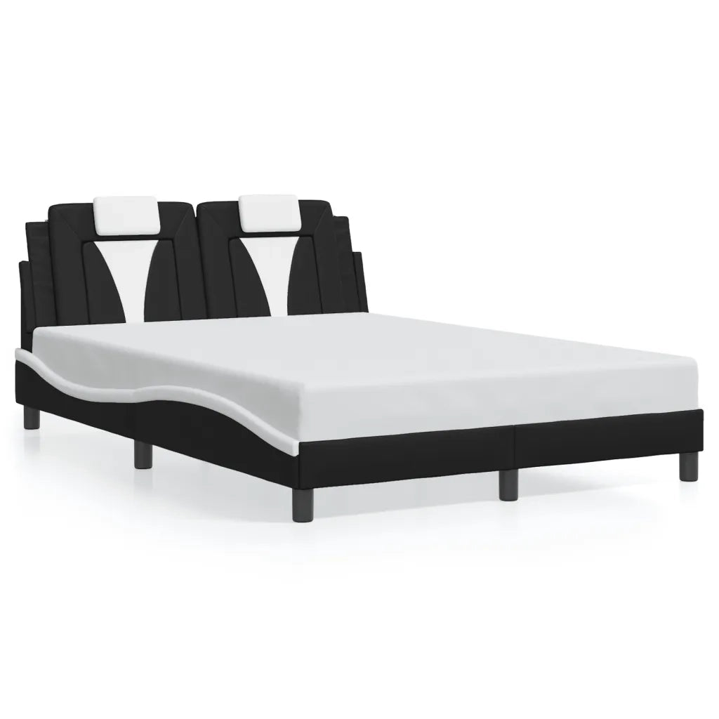 Giroletto Viana con LED senza Materasso Nero e Bianco 140x190 cm