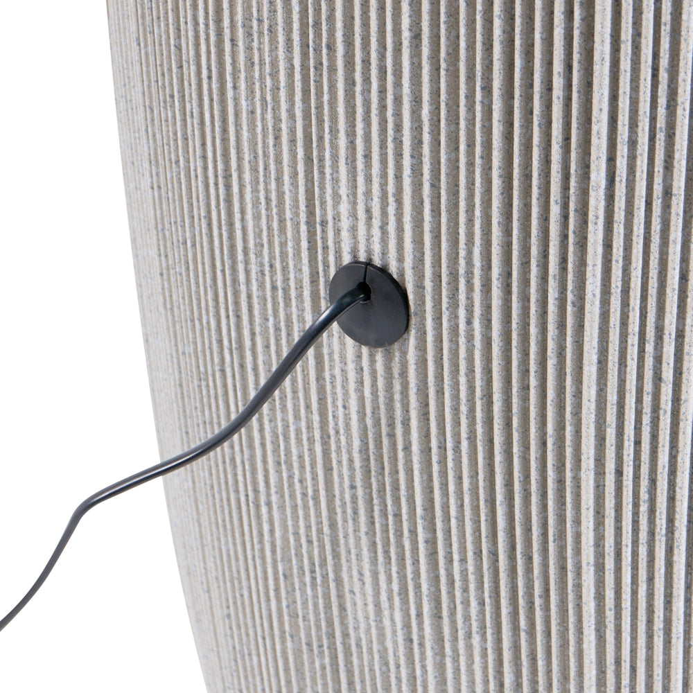 Fontana da Giardino con Illuminazione LED in Resina Grigia Design Moderno